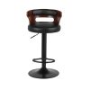 2x Bar Stools Gas Lift Faux Leather