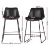 Set of 2 Bar Stools Kitchen Metal Bar Stool Dining Chairs PU Leather – Black