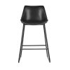 Set of 2 Bar Stools Kitchen Metal Bar Stool Dining Chairs PU Leather – Black