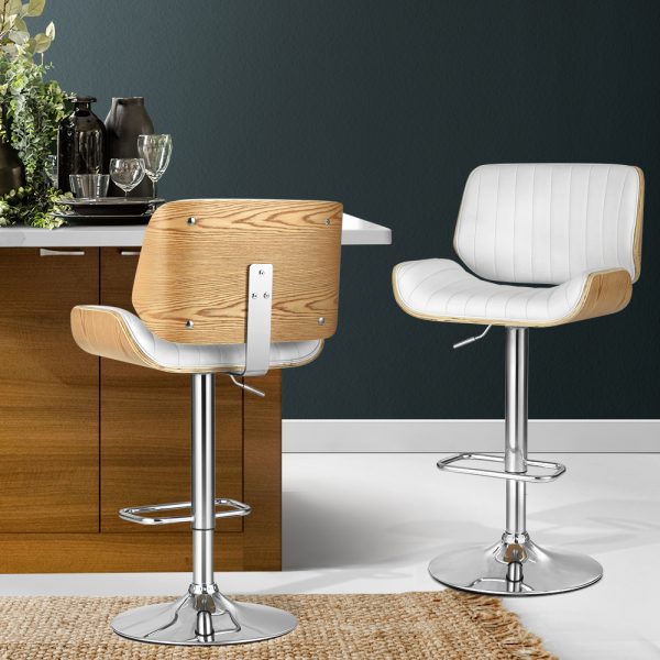 Bar Stools Kitchen Stool Chairs Metal Barstool Dining Chair Swivel – White