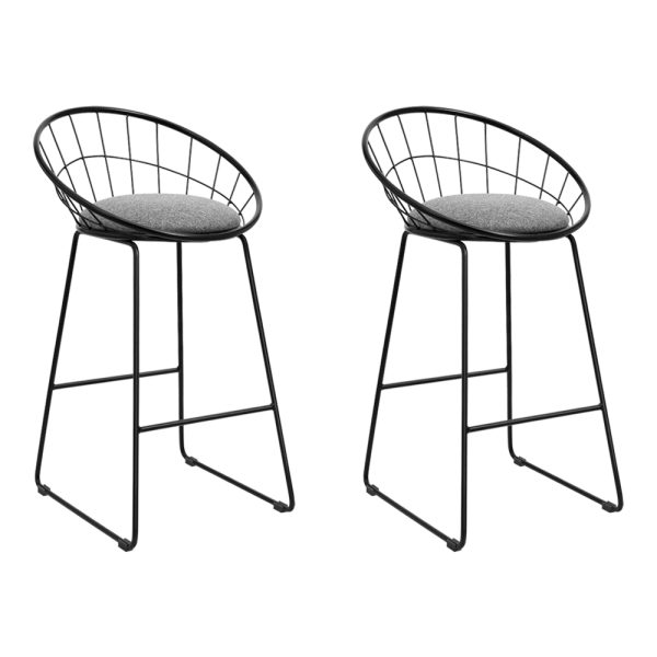 Bar Stools Steel Fabric – Grey and Black