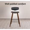 PU Leather Circular Footrest Bar Stools – Black – 2