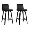 Wooden PU Leather Bar Stool – Black – 2