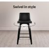 Wooden PU Leather Bar Stool – Black – 2