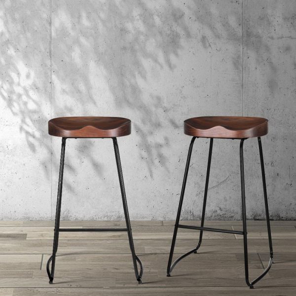 Backless Elm Wood Bar Stools