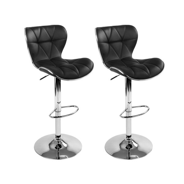 PU Leather Patterned Bar Stools – Chrome