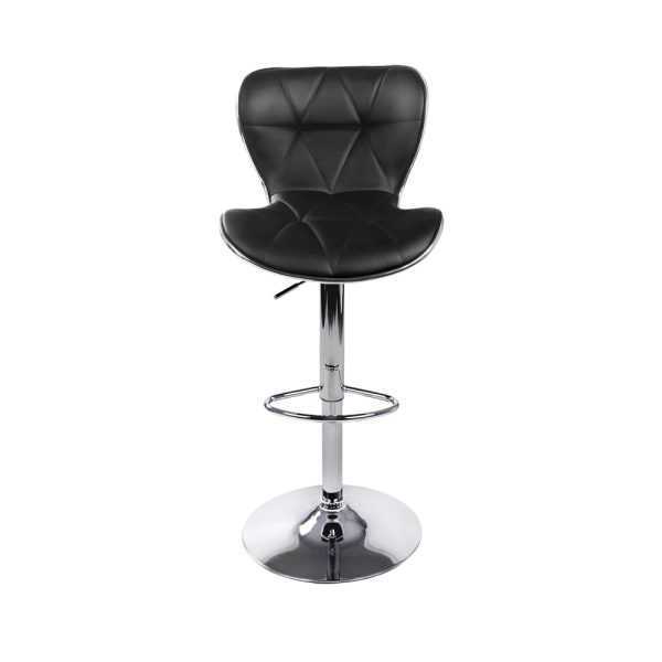 PU Leather Patterned Bar Stools – Chrome