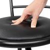 PU Leather Bar Stools – Black and Steel – 2