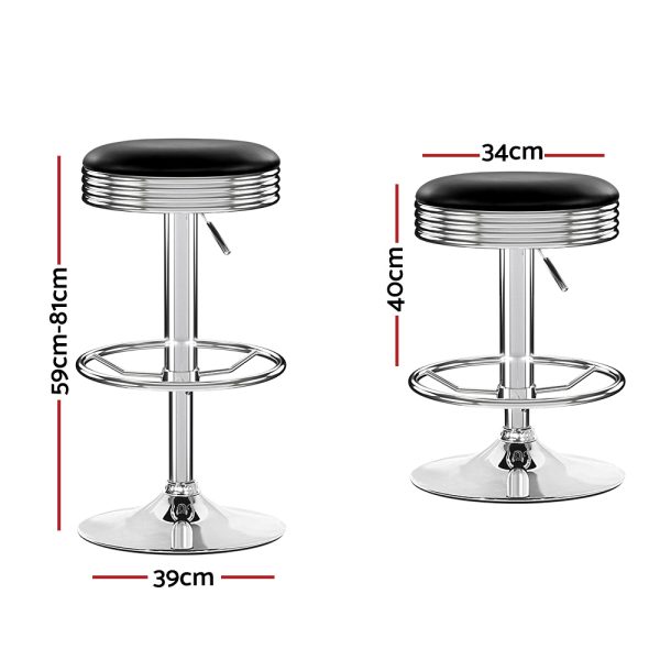 Backless PU Leather Bar Stools – Chrome