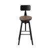 Rustic Industrial Style Metal Bar Stool – Black and Wood – 1