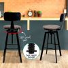 Rustic Industrial Style Metal Bar Stool – Black and Wood – 1