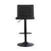 Faux Linen Bar Stools – Black – 2