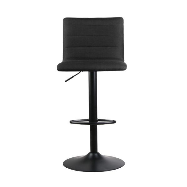 Faux Linen Bar Stools – Black – 2