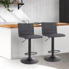 Faux Linen Bar Stools – Black – 2