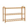 Shoe Rack Bamboo Shoe Storage 3-tier 9 Pairs