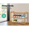 Shoe Rack Bamboo Shoe Storage 3-tier 9 Pairs