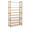 Shoe Rack Bamboo Shoe Storage 10-tier 50 Pairs