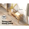 Shoe Rack Bamboo Storage Cabinet 2 Tiers Portable Organizer Shelf Pine