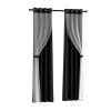 2X 132x160cm Blockout Sheer Curtains Black