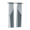 2X 132x242cm Blockout Sheer Curtains Light Grey