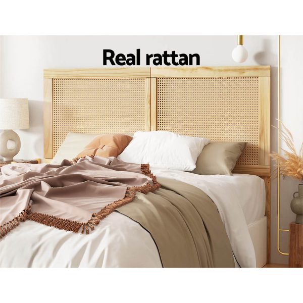 Bed Head Headboard Double Rattan – RIBO Pine