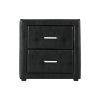 Hythe PVC Leather Bedside Table – Black