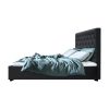 Glenroy Bed Frame Gas Lift Base With Storage Fabric Vila Collection – DOUBLE, Charcoal