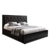 Antonio Bed Frame Fabric Gas Lift Storage – QUEEN, Black