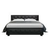 Antonio Bed Frame Fabric Gas Lift Storage – QUEEN, Black