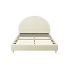 Bed Frame Queen Size Velvet Cream ELLA