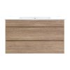 900mm Bathroom Vanity Cabinet Basin Unit Sink Storage Wall Mounted – Oak and White