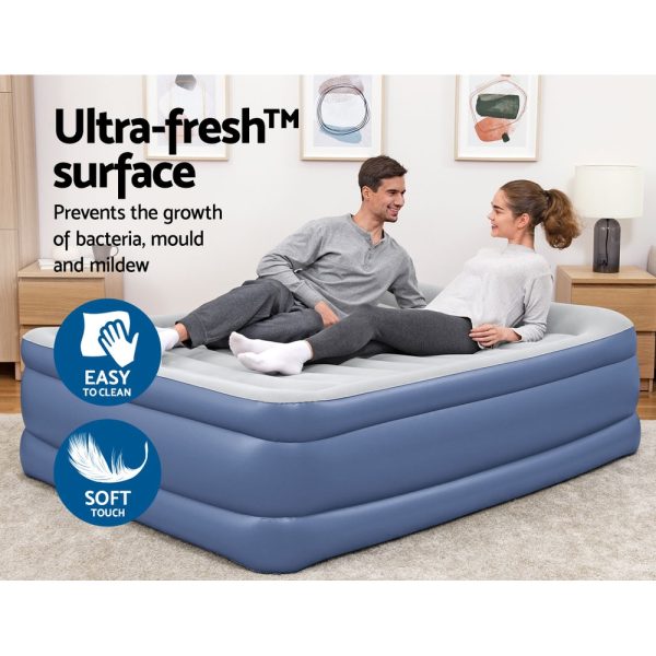 Air Mattress Queen Inflatable Bed 61cm Airbed Blue