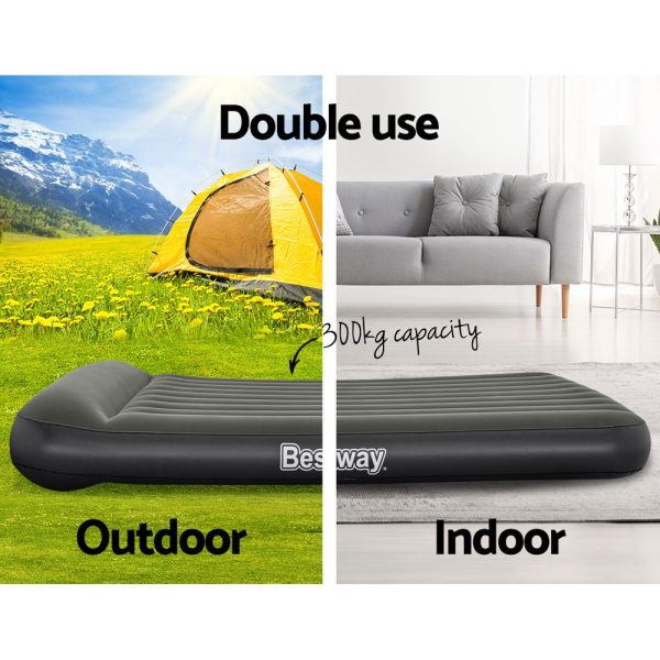 Air Mattress Queen Inflatable Bed 30cm Airbed Grey