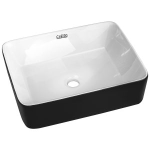 Ceramic Bathroom Basin Sink Vanity Above Counter Basins Bowl – Black and White