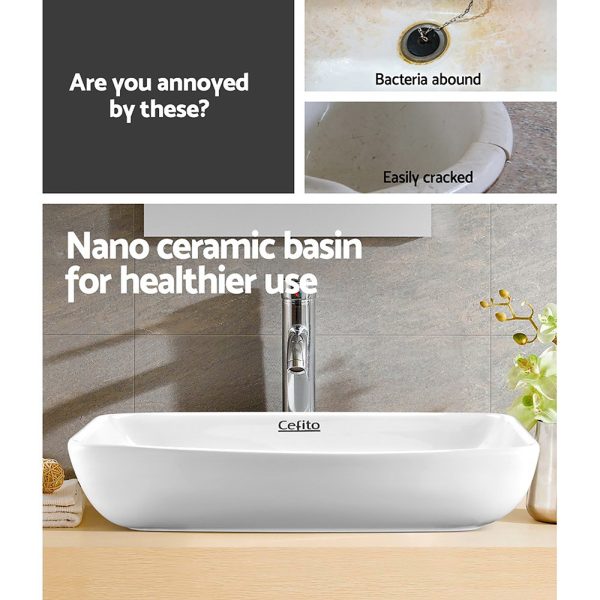 Bathroom Basin Ceramic Vanity Sink Hand Wash Bowl 60x38cm