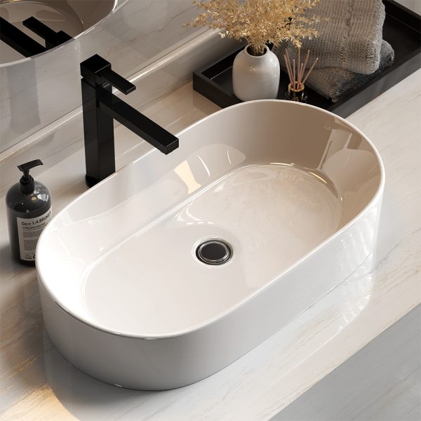 Bathroom Basin Ceramic Vanity Sink Hand Wash Bowl 53x28cm