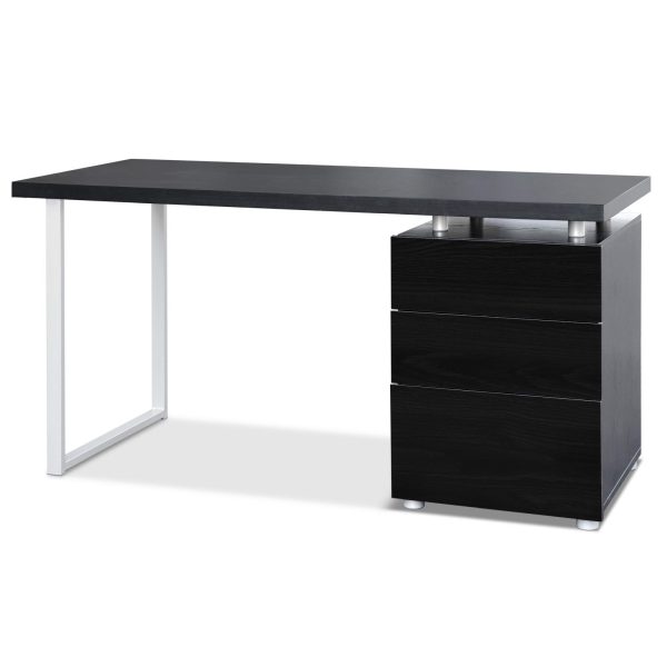 Metal Desk with 3 Drawers – Black