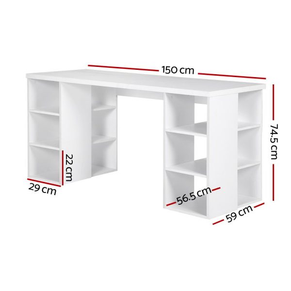 Computer Desk Bookshelf White 150CM