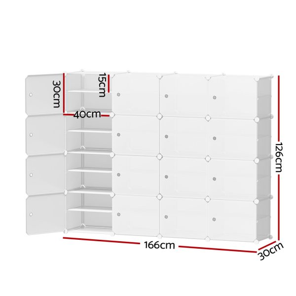 Shoe Box DIY Set of 16 Storage Cube Stackable White