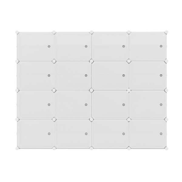 Shoe Box DIY Set of 16 Storage Cube Stackable White