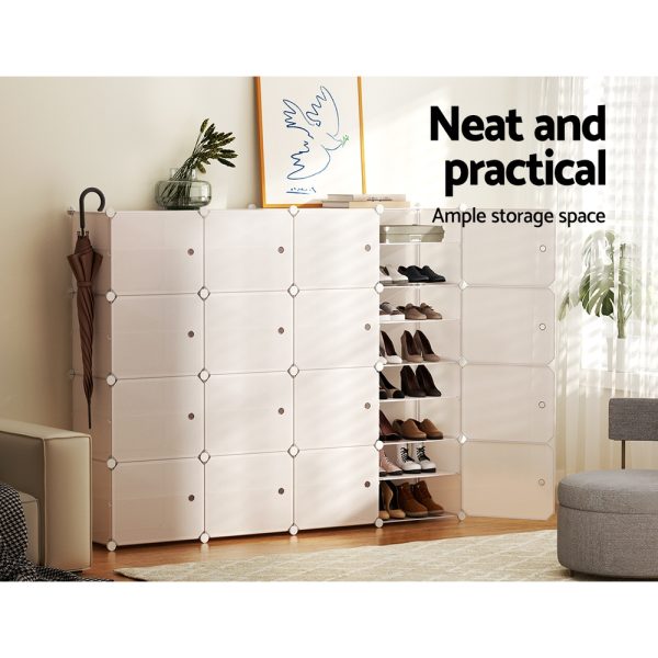 Shoe Box DIY Set of 16 Storage Cube Stackable White