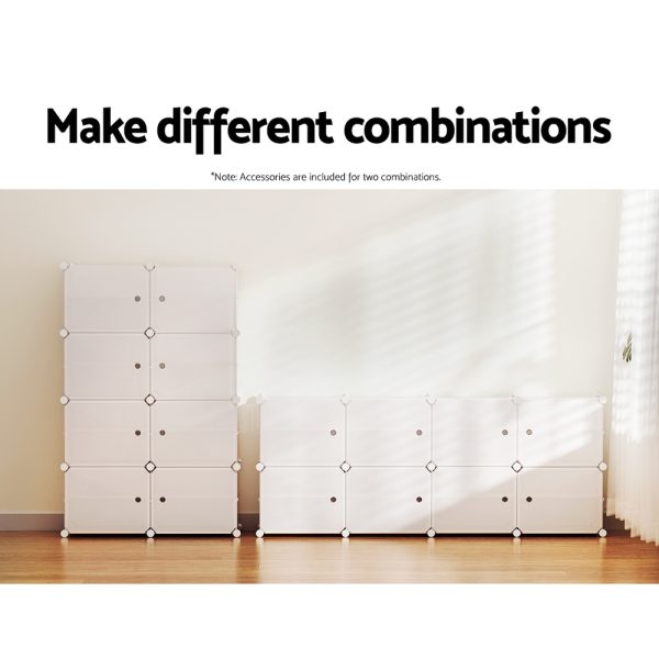 Shoe Box DIY Set of 8 Storage Cube Stackable White