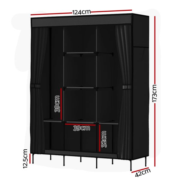 Clothes Wardrobe Closet Storage Large Portable Organiser with Shelf