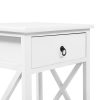 2 X Bedside Table 1 Drawer with Shelf – EMMA White