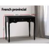 Hall Console Table Hallway Side Dressing Entry Wooden French Drawer – Black