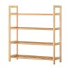 4-tier Shoe Rack 12 Pairs Shoe Storage Weaved Shelves