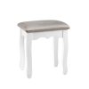 Dressing Table Stool Makeup Chair Bedroom Vanity Velvet Fabric – Grey