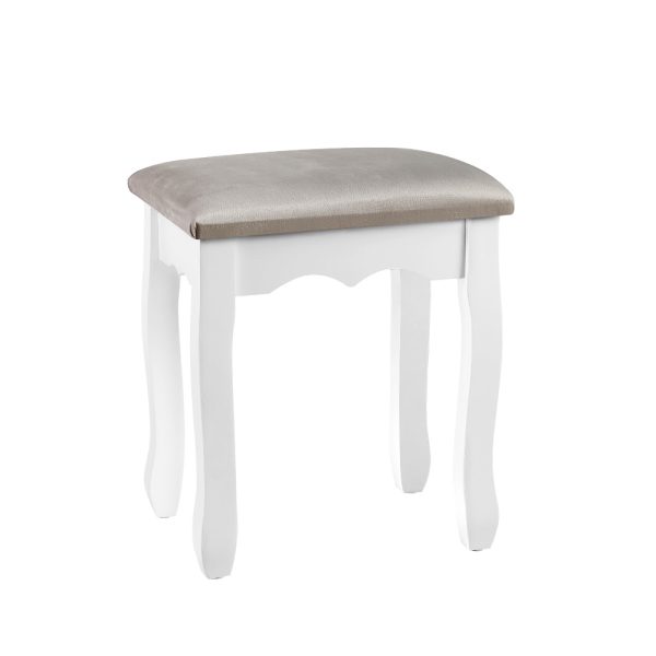 Dressing Table Stool Makeup Chair Bedroom Vanity Velvet Fabric – Grey