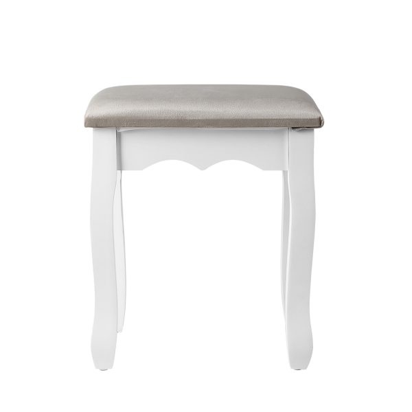 Dressing Table Stool Makeup Chair Bedroom Vanity Velvet Fabric – Grey