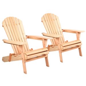 Outdoor Chairs Furniture Beach Chair Lounge Wooden Adirondack Garden Patio – 2